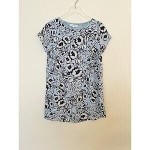 Olivaceous Blue Giant Floral Shift Dress Size Small